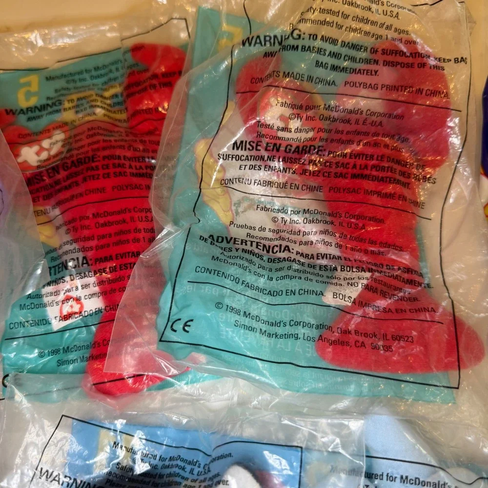 McDonalds Ty Teenie Beanie Babies Lot of 10 New Sealed in Bag‎ vintage 1998